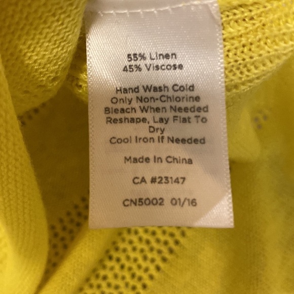 Talbots yellow linen sweater size L - Picture 6 of 6